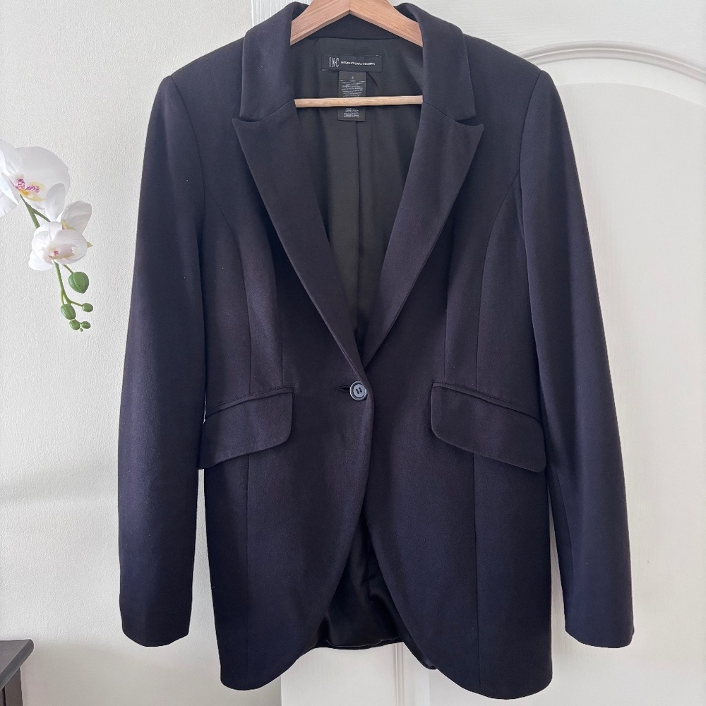 International Concepts Black Panelled Cotton Blazer Women’s Size 4